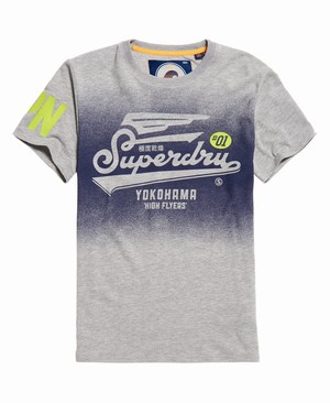 Superdry High Flyers Férfi Pólók Barna/Szürke | LRTIY8265